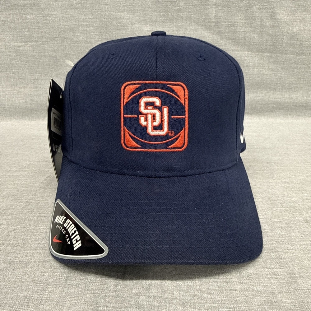 Vintage Syracuse Orangemen Basketball Logo Nike Stretch Fitted Cap Hat S/M  90s